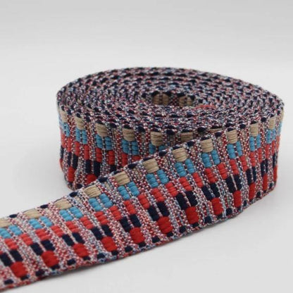 Ethnic Zig-Zag Polyester Cotton Webbing 38mm 4 Different Styles in Stock