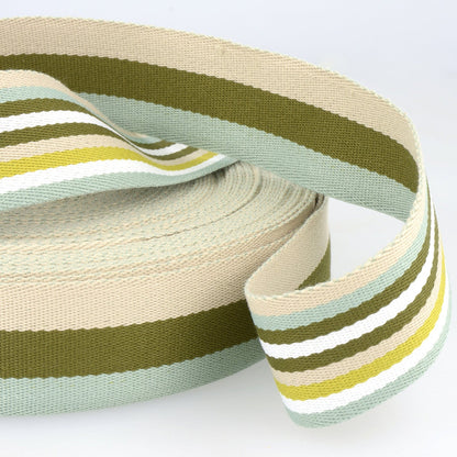 Striped Double Sided Webbing Different Design Each Side 40mm 7 Various Colours