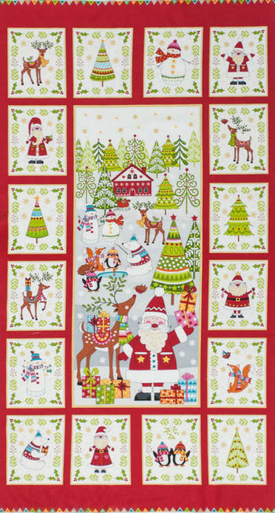 Makower Christmas Festive Quilt Panel 2108 Adults Teenager Children Child
