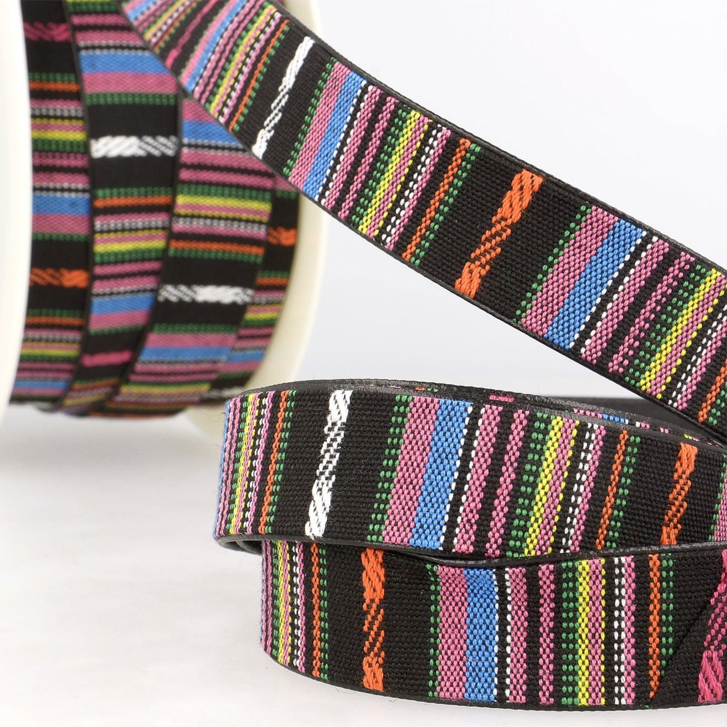 Multi Coloured Faux Leather Lined Backed Webbing 15mm 25mm 5 Designs