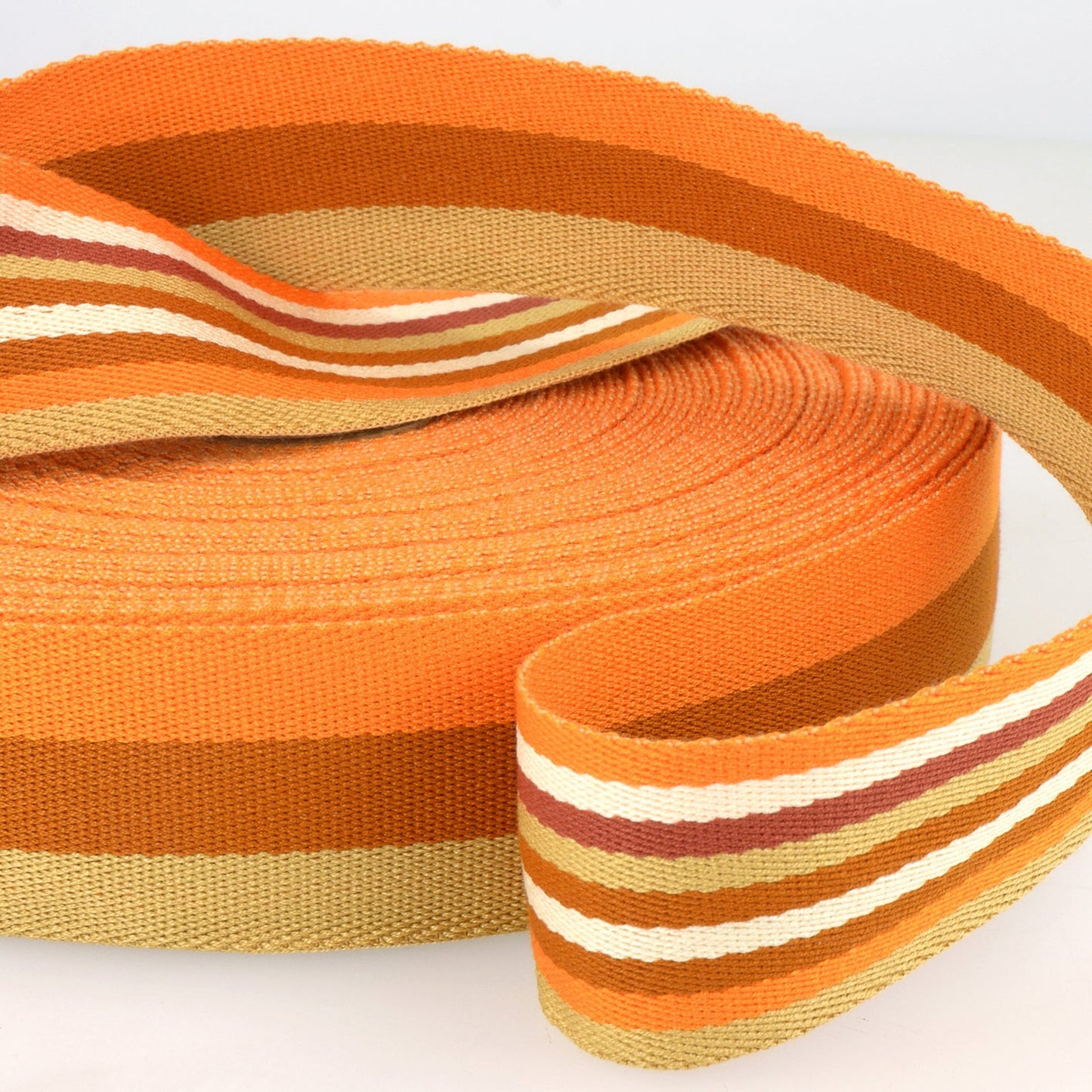 Striped Double Sided Webbing Different Design Each Side 40mm 7 Various Colours