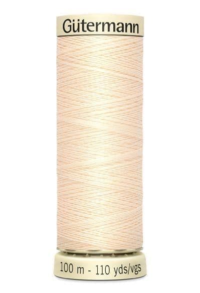 Gutermann Sew All Polyester Thread 100m 788988-414 414 Light Cream Sewing Machine Thread