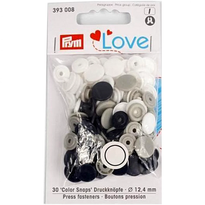 Prym Love Non-sew Colour Snaps Round Assorted Colours Available