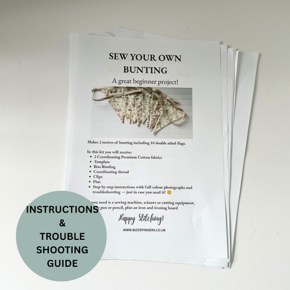 Sew Your Own Bunting | 6 Different Kits | Beginner Sewing Kit | Premium Cotton Fabric | Full Instructions Included (Copy) (Copy) (Copy)