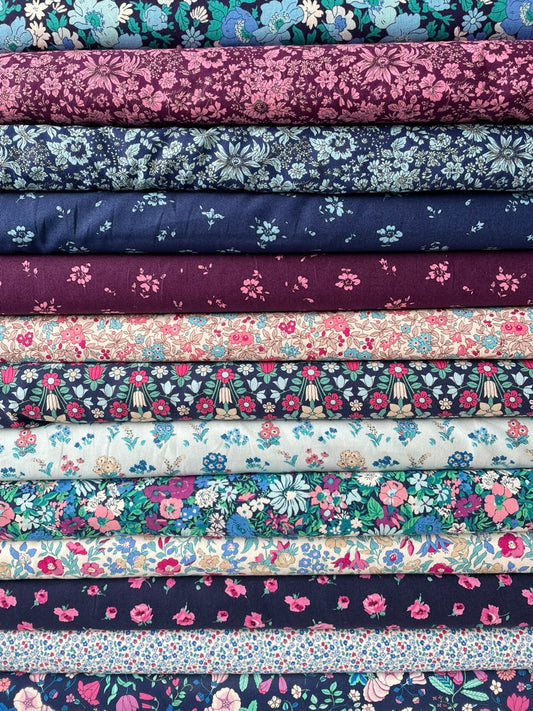 Liberty Of London 15 Different Fabrics Flower Show Midnight Garden Collection £12 per metre 100% Premium Cotton Fabric Quilting Craft Home Decor