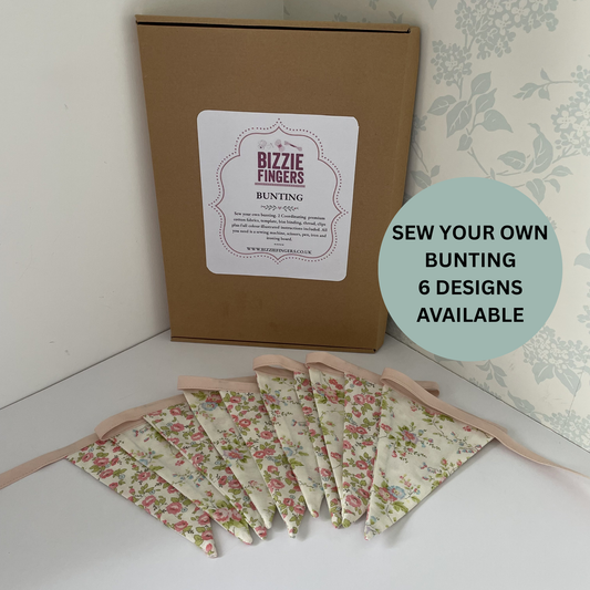 Sew Your Own Bunting | 6 Different Kits | Beginner Sewing Kit | Premium Cotton Fabric | Full Instructions Included