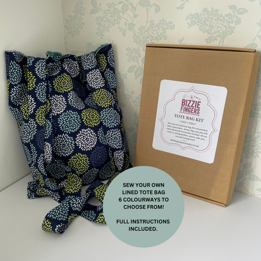 Sew Your Own Lined Tote Bag | 6 Different Kits | Beginner Sewing Kit | Premium Cotton Fabric | Full Instructions Included