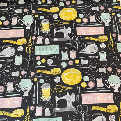 Dear Stella Haberdashery Scissors Notions Sewing Quilting 100% Premium Cotton Fabric