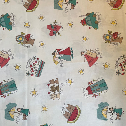 Clothworks Natalie Bird Heart & Home 9 Children Whimsical Designs 100% Premium Cotton Fabrics Quilting Craft