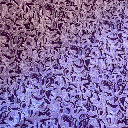 Littondale Metallic Silver on Purple, Green, Red, Turquoise Quilting 100% Premium Cotton Fabric