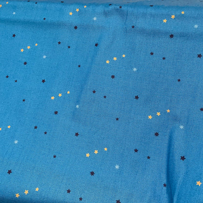 Makower Metallic Stars, Moon & Broken Line  Quilting 9 Designs 100% Premium Cotton Fabric