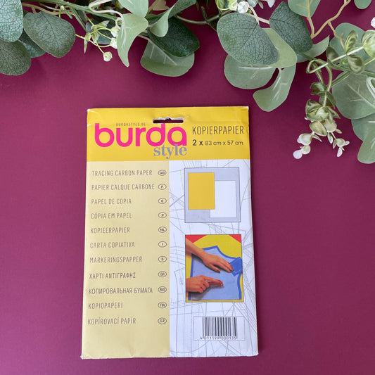 Burda Tracing Carbon Paper 2 sheets yellow and white