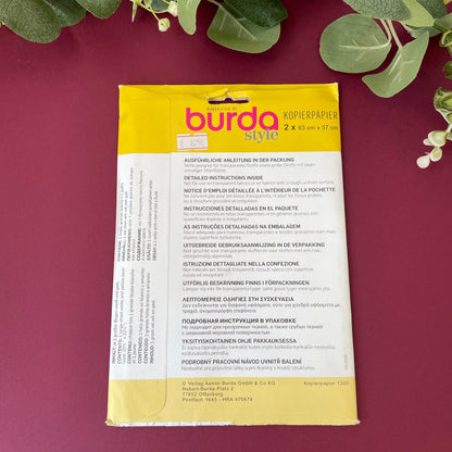 Burda Tracing Carbon Paper 2 sheets yellow and white