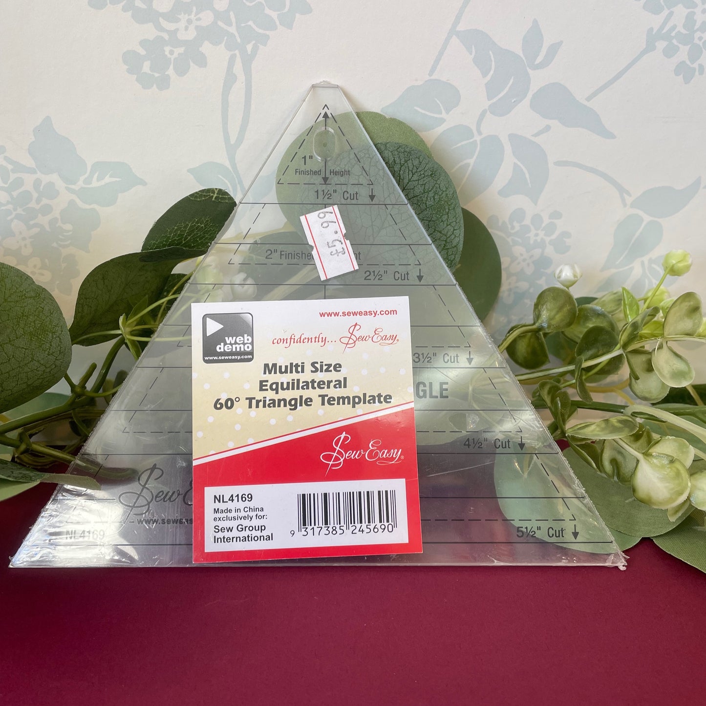 60 degree Diamond and Equilateral Triangle Template Grid Ruler by Sew Easy