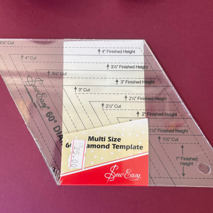 60 degree Diamond and Equilateral Triangle Template Grid Ruler by Sew Easy