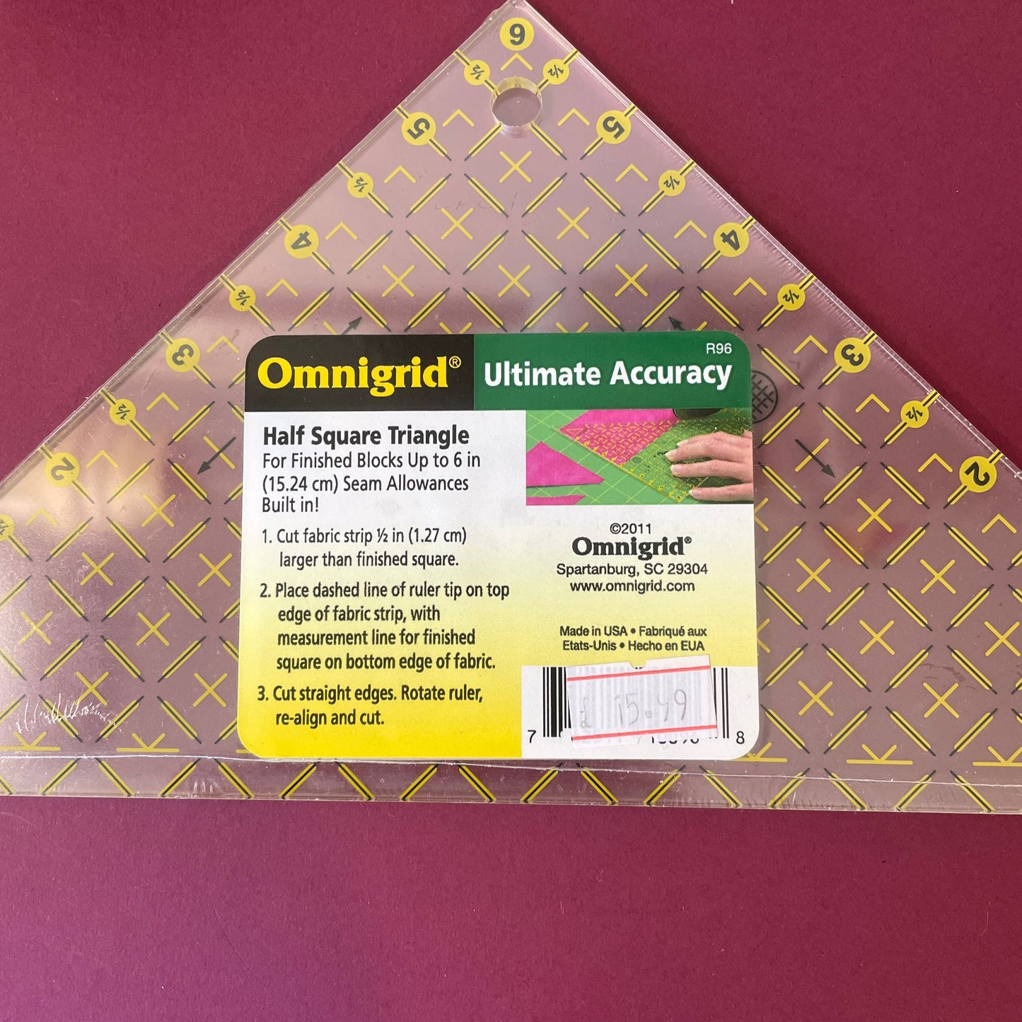 Omnigrid Half Square Trindle Grid Ruler