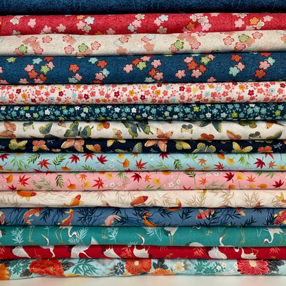 Makower Michiko 14 Designs Metallics and 1 Panel 100% Premium Cotton Fabric