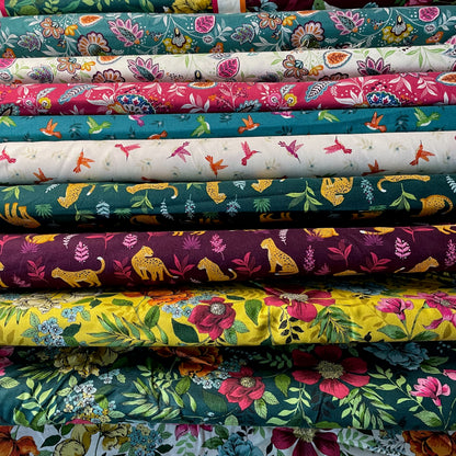 Makower Jewel Tones 10 Designs and 1 Panel 100% Premium Cotton Fabric
