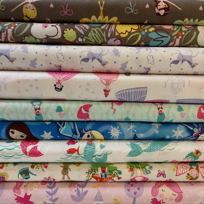 Novelty Princess Unicorn Ballet Dancer Mermaid Frozen Fairy Fairytale 100% Premium Cotton Fabric