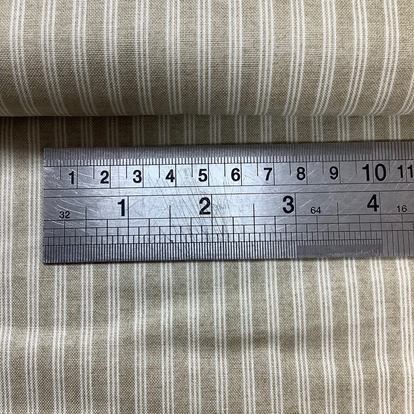 Makower Triple Stripe Brown Red 100% Premium Cotton Fabric 1780