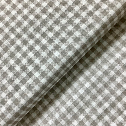 Stoff La Concorde 4 Gingham Check Brown 100% Premium Cotton Fabric