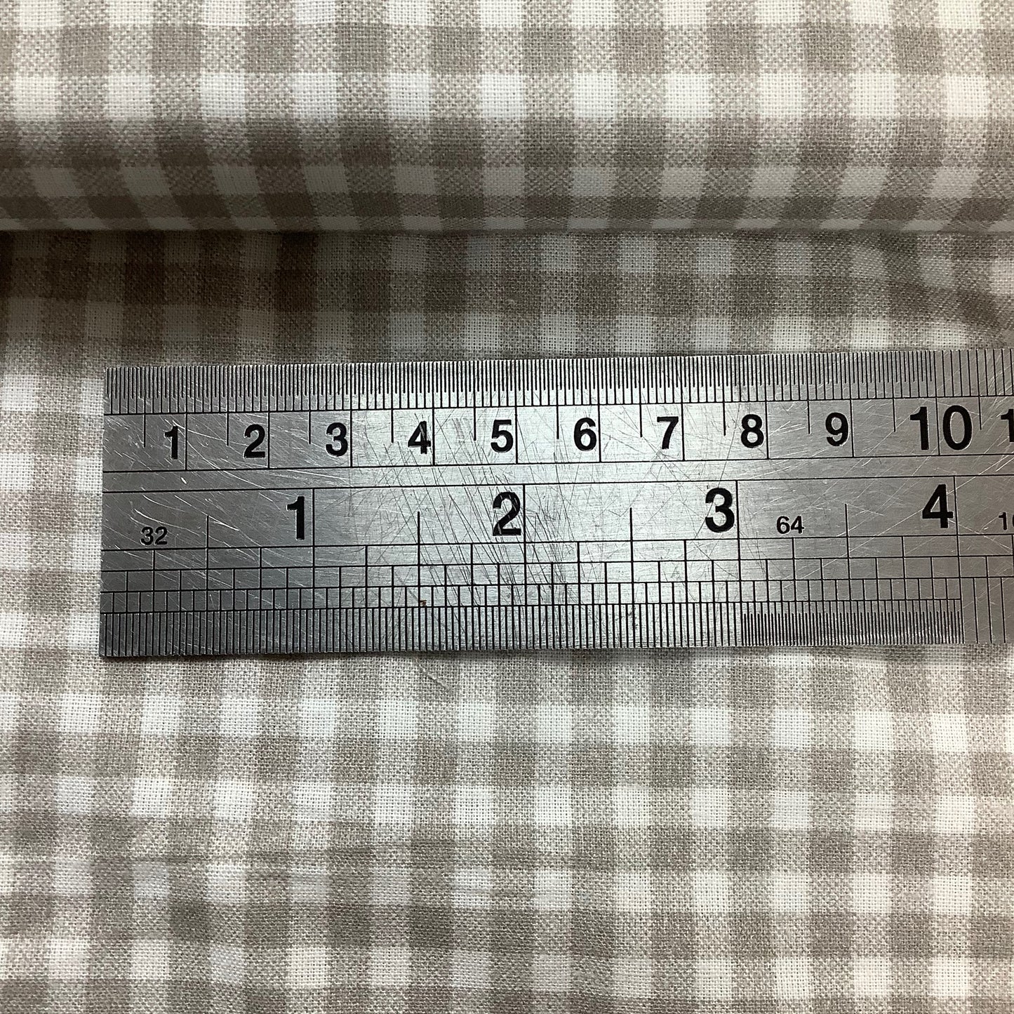 Stoff La Concorde 4 Gingham Check Brown 100% Premium Cotton Fabric