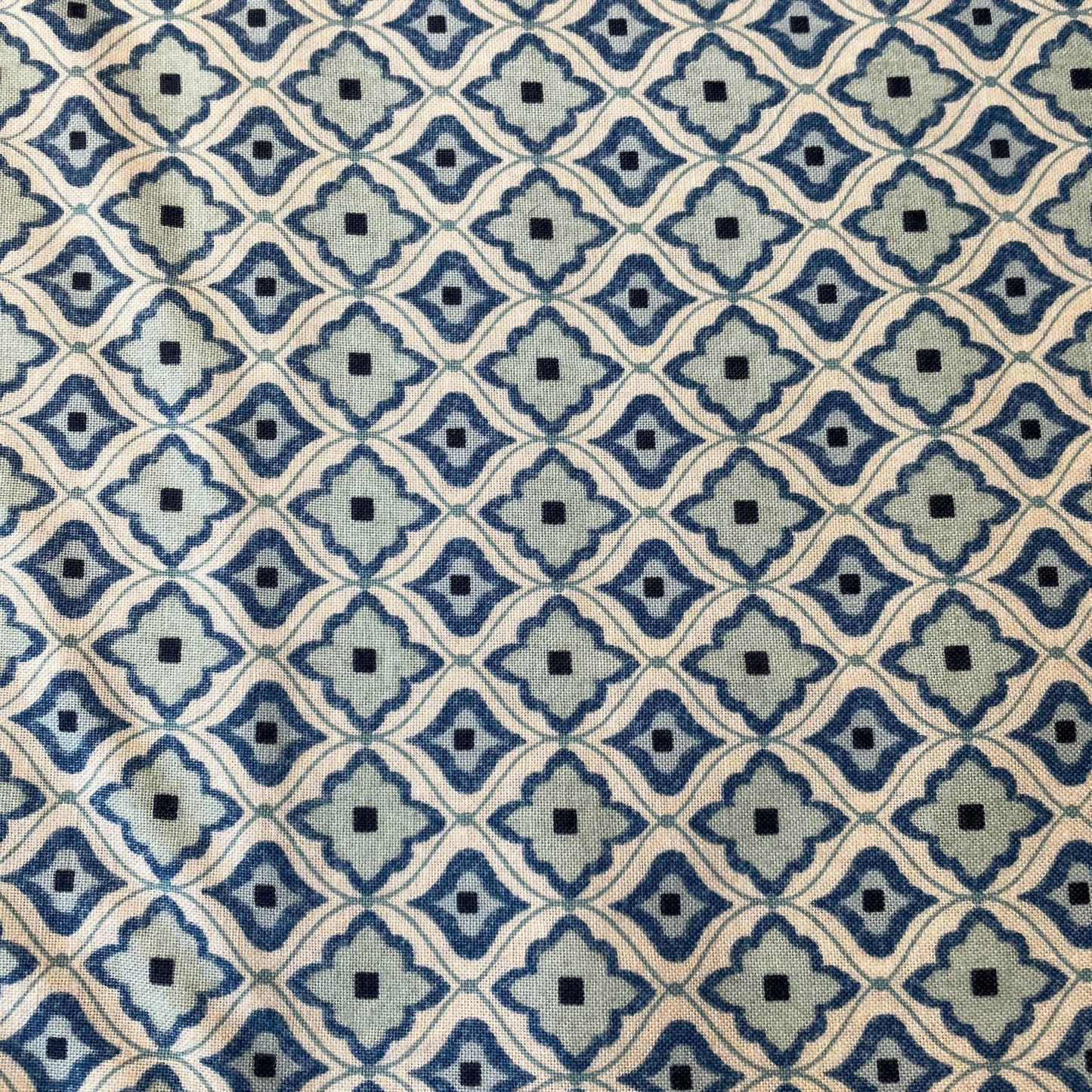 Moda Basic Grey Biscuits for Gravy Floral Blue Tiles Quilting Craft Patchwork 100% Premium Cotton Fabric