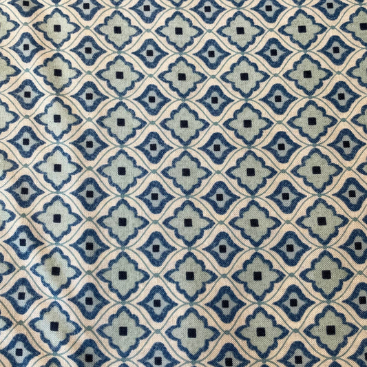 Moda Basic Grey Biscuits for Gravy Floral Blue Tiles Quilting Craft Patchwork 100% Premium Cotton Fabric