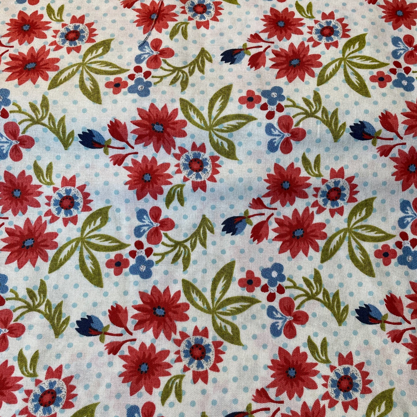 Moda Basic Grey Biscuits for Gravy Floral Blue Tiles Quilting Craft Patchwork 100% Premium Cotton Fabric