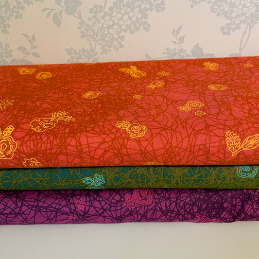 Andover Between Chaos In Forest Alison Glass 3 Colours Quilting Patchwork Craft 100% Premium Cotton Fabric