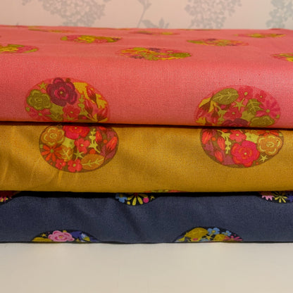 Andover Makower Ellipse Floral Dot Alison Glass 3 Colours Quilting Patchwork Craft 100% Premium Cotton Fabric