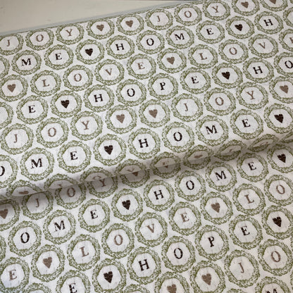 Emma and Mia Leaf Flowers Words 7 Designs Patchwork Craft Quilting 100% Premium Cotton Fabric