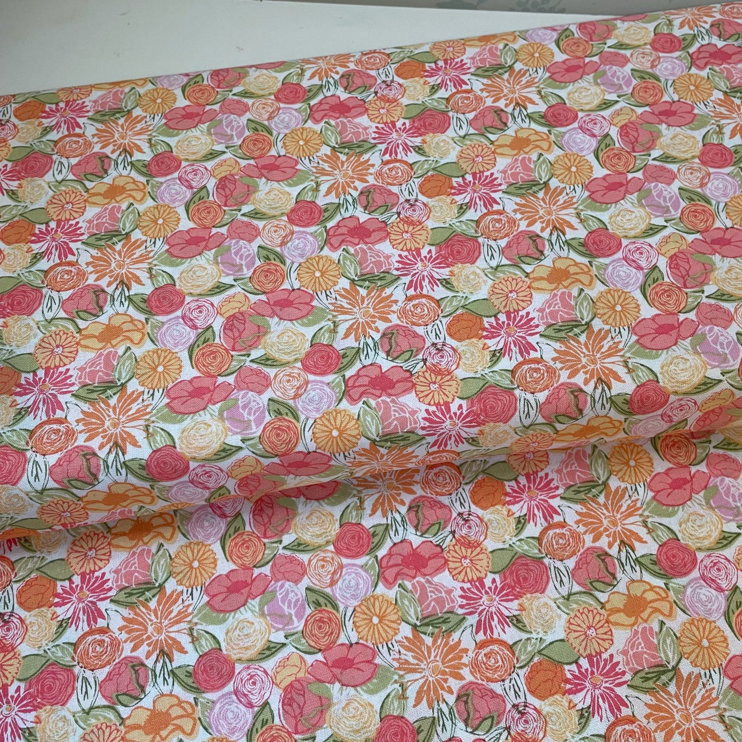 Emma and Mia Leaf Flowers Words 7 Designs Patchwork Craft Quilting 100% Premium Cotton Fabric