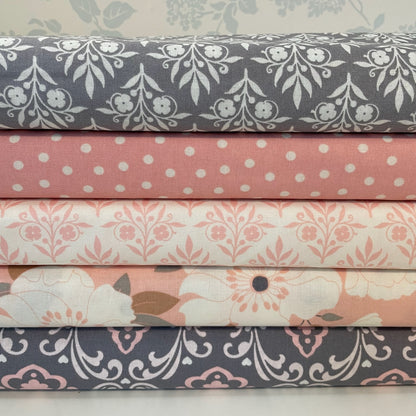 Emma and Mia With Love Geometric Flowers Spots 5 Designs Patchwork Craft Quilting 100% Premium Cotton Fabric