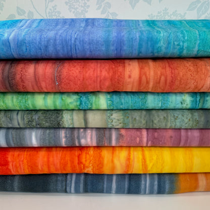 Kingfisher Fabrics Landscape Batiks Made in Indonesia 7 Colours Textile Art Quilting Patchwork Craft 100% Premium Cotton Fabric