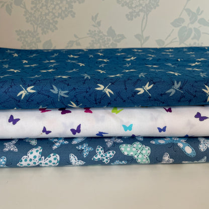 Makower & Michael Miller Butterfly & Dragonfly Fabric 3 Designs Craft Patchwork Quilting 100% Premium Cotton Fabric