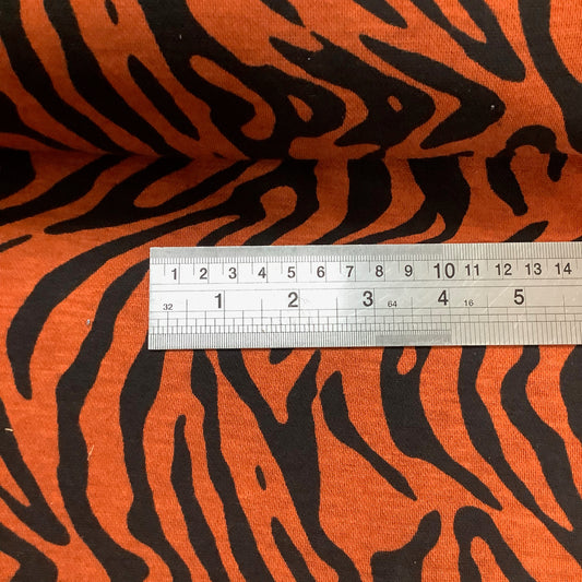 Medium Weight Orange and Black or Grey and Black Animal Print  Stretch Jersey Fabric Dressmaking 100% Polyviscose