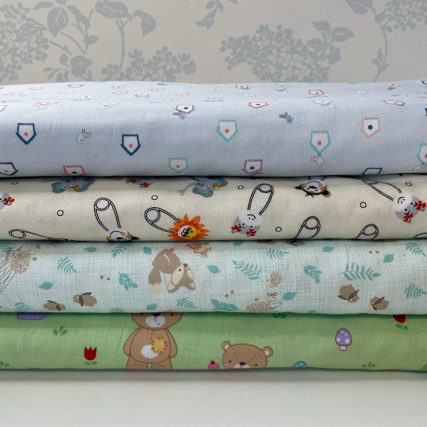 EQS Dear Stella Moda Teddy Bear Jungle Animals Woodland Birdhouse  Children's 4 Designs 100% Cotton Fabric Patchwork Quilting Craft