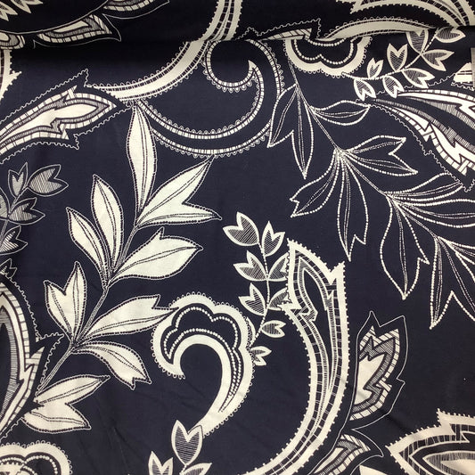 Lightweight Blue with White Floral Print Stretch Jersey Fabric 94% Viscose 6% Lycra Dressmaking