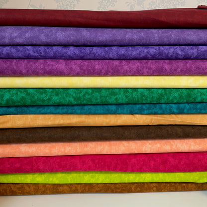 Patchwork Promotions Marbled Mottled Effect Blender 43681 13 Colours 100% Premium Cotton Fabric
