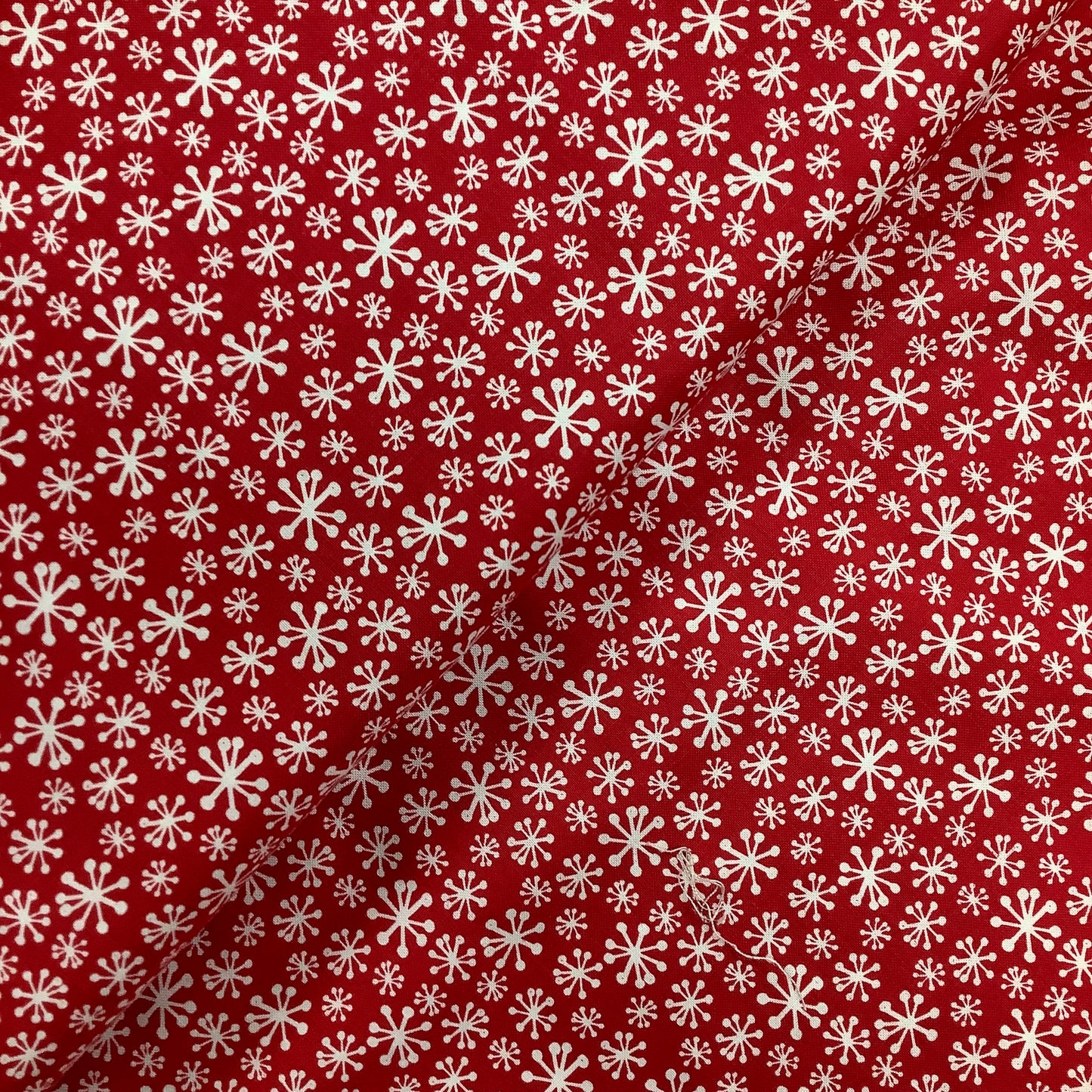 Blend Cool Yule White Snowflakes on Red Christmas 100% Premium Cotton Fabric 114.114.03.2
