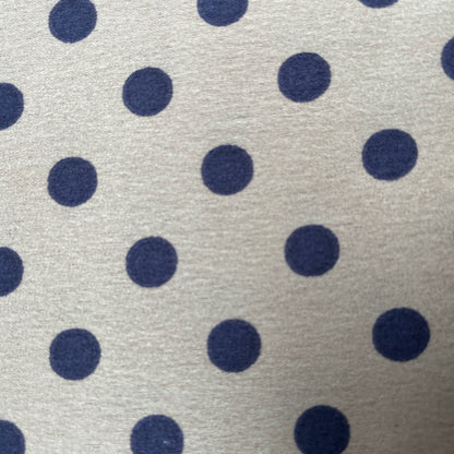 Taupe Navy Spotted Woven Polyester Dressmaking Fabric