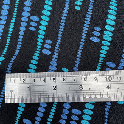 Blue, Purple and Black Abstract Woven Viscose Dressmaking Fabric