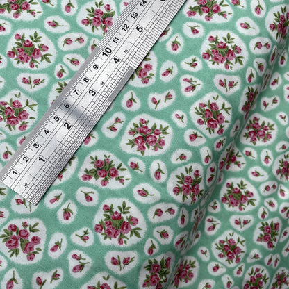Vintage Style Floral Fabric Pink Green Blue & Red  100% Cotton fabric