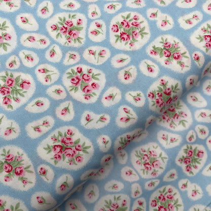 Vintage Style Floral Fabric Pink Green Blue & Red  100% Cotton fabric