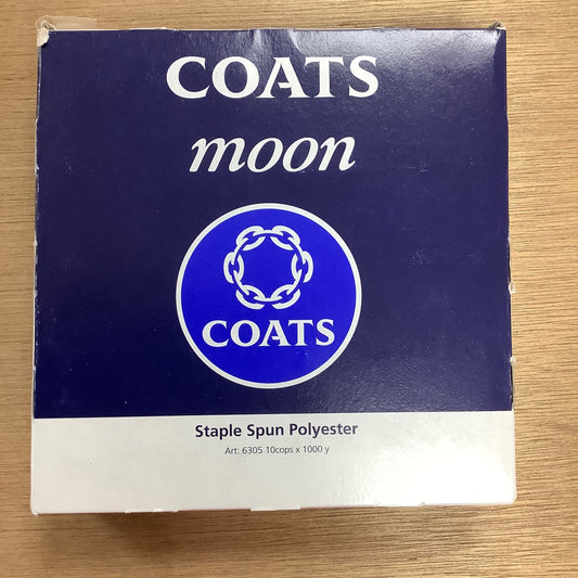 10 x 1000yards Coats Moon Sewing Overlocking Thread Cotton White or Natural