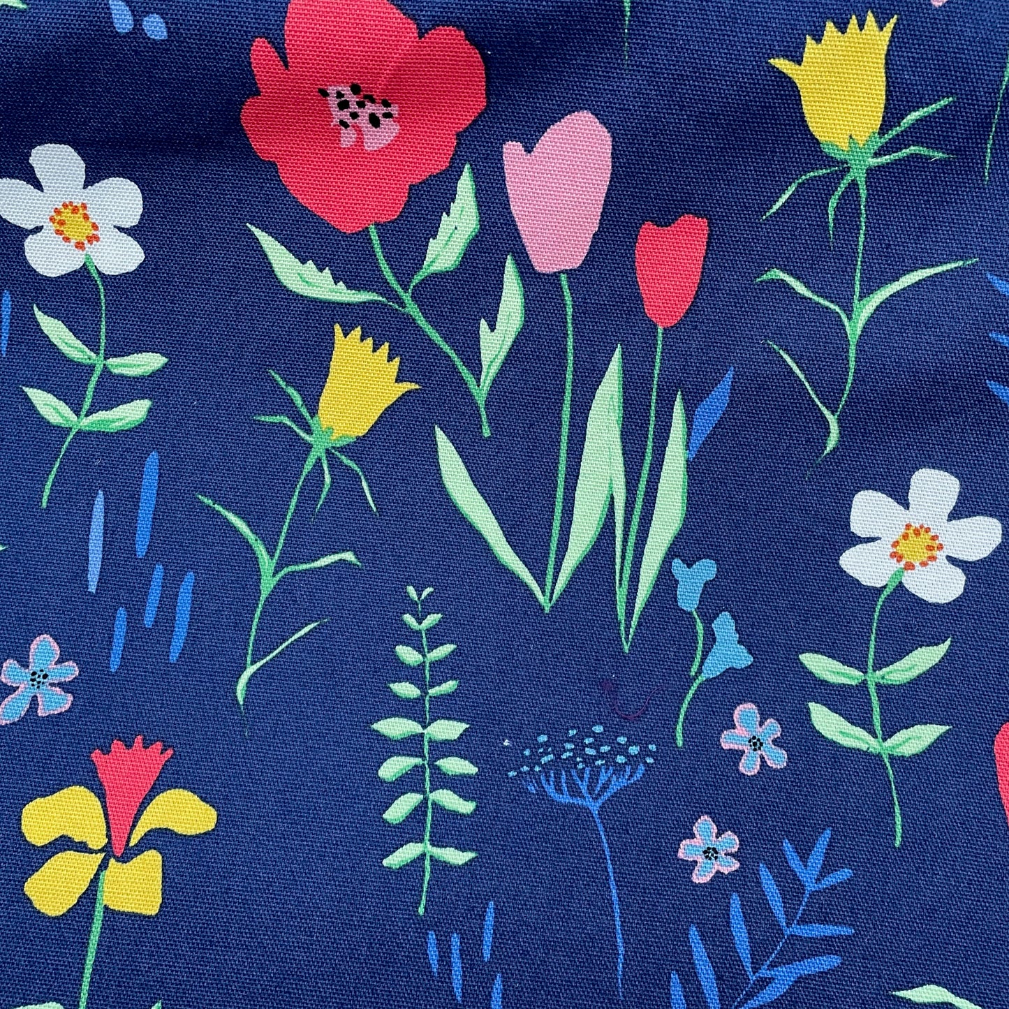 Michael Miller Plockade Full Bloom Floral Navy or Ivory 100% Cotton Canvas