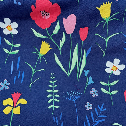 Michael Miller Plockade Full Bloom Floral Navy or Ivory 100% Cotton Canvas
