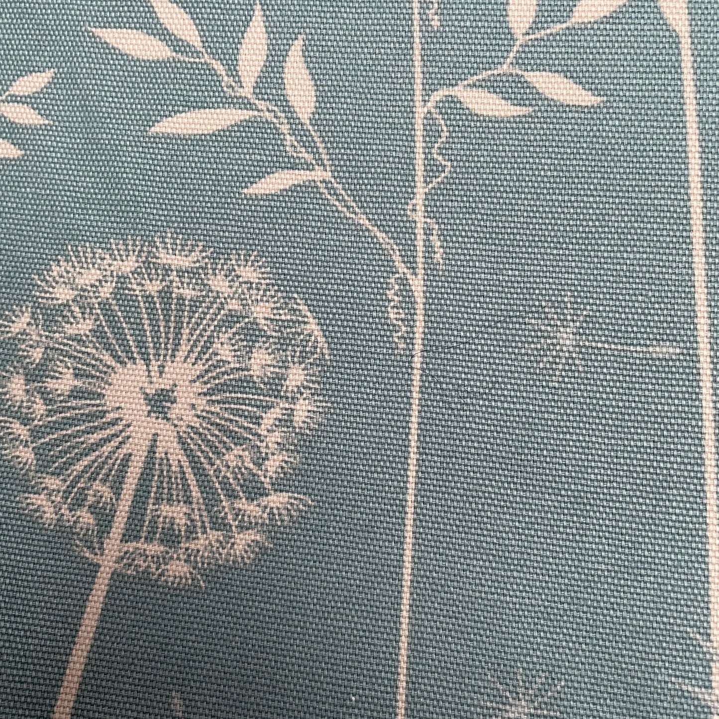 Blue Floral Leaves Seed Head Fabric 100% Cotton Duck Fabric
