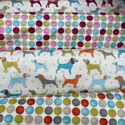 Dog Spot Coordinating Fabric 4 Colours 100% Cotton Duck Fabric